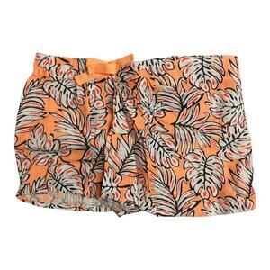 Oshkosh Coral Orange Tropical Leaves Linen Blend Skort Girls Size 12